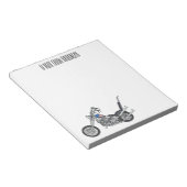 Chopper Motorrad 1950 Cartoon Abbildung Notizblock (angewinkelt)