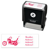 Chopper Motorrad 1950 Cartoon Abbildung Permastempel (Beispiel)