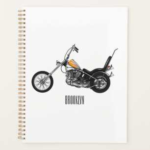 Chopper Motorrad 1950 Cartoon Abbildung Planer