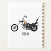 Chopper Motorrad 1950 Cartoon Abbildung Planer (Rückseite)