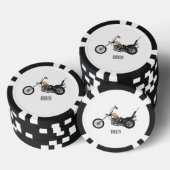 Chopper Motorrad 1950 Cartoon Abbildung Pokerchips (Stapel)