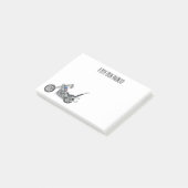 Chopper Motorrad 1950 Cartoon Abbildung Post-it Klebezettel (angewinkelt)