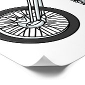 Chopper Motorrad 1950 Cartoon Abbildung Poster (Ecke)