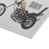 Chopper Motorrad 1950 Cartoon Abbildung Schneidebrett (Ecke)