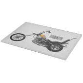 Chopper Motorrad 1950 Cartoon Abbildung Schneidebrett (Ecke)