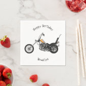 Chopper Motorrad 1950 Cartoon Abbildung Serviette (Beispiel)