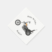Chopper Motorrad 1950 Cartoon Abbildung Serviette (Ecke)