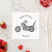 Chopper Motorrad 1950 Cartoon Abbildung Serviette (Beispiel)