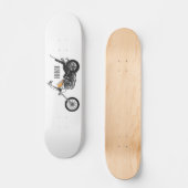 Chopper Motorrad 1950 Cartoon Abbildung Skateboard (Vorderseite)