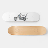 Chopper Motorrad 1950 Cartoon Abbildung Skateboard (Horizontal)