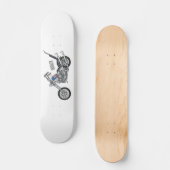 Chopper Motorrad 1950 Cartoon Abbildung Skateboard (Vorderseite)