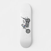 Chopper Motorrad 1950 Cartoon Abbildung Skateboard (Vorne)