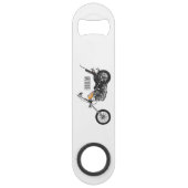 Chopper Motorrad 1950 Cartoon Abbildung Speed Flaschenöffner (Vorderseite)