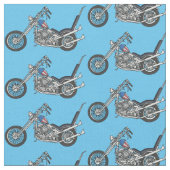 Chopper Motorrad 1950 Cartoon Abbildung Stoff (Nahaufnahme)