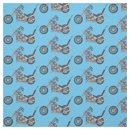 Chopper Motorrad 1950 Cartoon Abbildung Stoff (Muster)