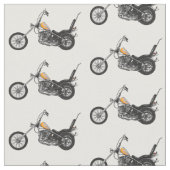 Chopper Motorrad 1950 Cartoon Abbildung Stoff (Nahaufnahme)