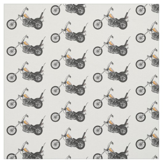 Chopper Motorrad 1950 Cartoon Abbildung Stoff (Muster)