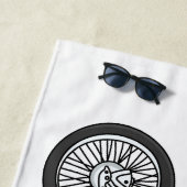 Chopper Motorrad 1950 Cartoon Abbildung Strandtuch (Beispiel)