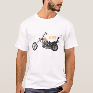 Chopper Motorrad 1950 Cartoon Abbildung T-Shirt