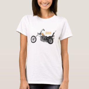 Chopper Motorrad 1950 Cartoon Abbildung T-Shirt