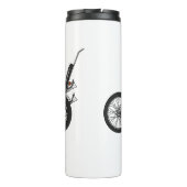 Chopper Motorrad 1950 Cartoon Abbildung Thermosbecher (Rückseite)