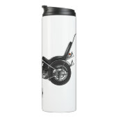 Chopper Motorrad 1950 Cartoon Abbildung Thermosbecher (Nach rechts gedreht)