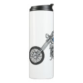 Chopper Motorrad 1950 Cartoon Abbildung Thermosbecher (Nach links gedreht)