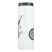 Chopper Motorrad 1950 Cartoon Abbildung Thermosbecher (Rückseite)