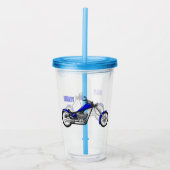Chopper Motorrad Cartoon Abbildung Acryltrinkbecher (Vorderseite)