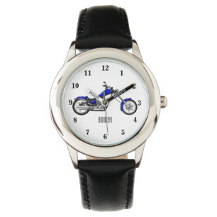 Chopper Motorrad Cartoon Abbildung Armbanduhr