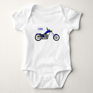 Chopper Motorrad Cartoon Abbildung Baby Strampler