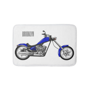 Chopper Motorrad Cartoon Abbildung Badematte