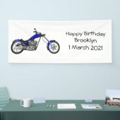 Chopper Motorrad Cartoon Abbildung Banner (Messe)