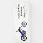 Chopper Motorrad Cartoon Abbildung Banner (Vertikal)