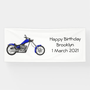 Chopper Motorrad Cartoon Abbildung Banner