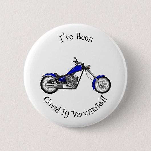 Chopper Motorrad Cartoon Abbildung Button (Vorderseite)