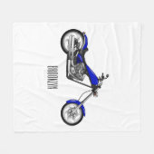 Chopper Motorrad Cartoon Abbildung Fleecedecke (Vorderseite (Horizontal))