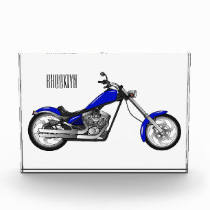Chopper Motorrad Cartoon Abbildung Fotoblock