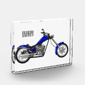 Chopper Motorrad Cartoon Abbildung Fotoblock (Links)