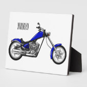 Chopper Motorrad Cartoon Abbildung Fotoplatte (Seite)