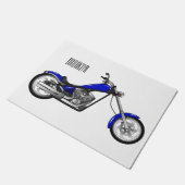 Chopper Motorrad Cartoon Abbildung Fußmatte (Schrägansicht)