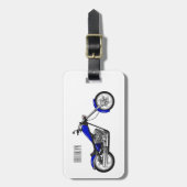 Chopper Motorrad Cartoon Abbildung Gepäckanhänger (Vorderseite vertikal)