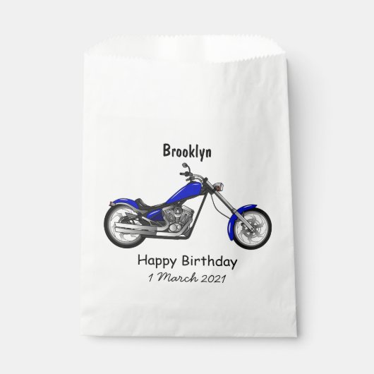Chopper Motorrad Cartoon Abbildung Geschenktütchen (Vorderseite)