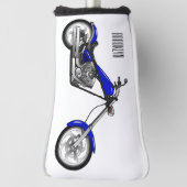 Chopper Motorrad Cartoon Abbildung Golf Headcover (Rotieren 90)
