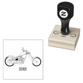 Chopper Motorrad Cartoon Abbildung Gummistempel (Stempel)
