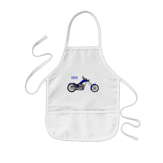 Chopper Motorrad Cartoon Abbildung Kinderschürze (Vorne)