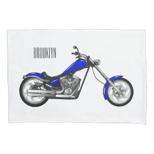 Chopper Motorrad Cartoon Abbildung Kissenbezug