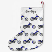 Chopper Motorrad Cartoon Abbildung Kleiner Weihnachtsstrumpf (Rückseite)