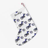 Chopper Motorrad Cartoon Abbildung Kleiner Weihnachtsstrumpf (Rückseite (Hängend))