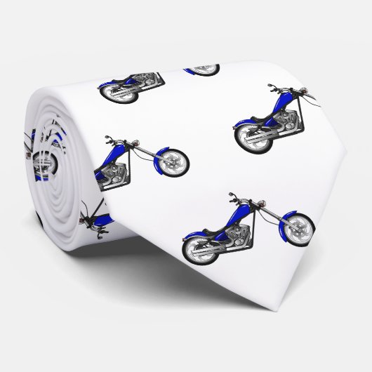 Chopper Motorrad Cartoon Abbildung Krawatte (Gerollt)